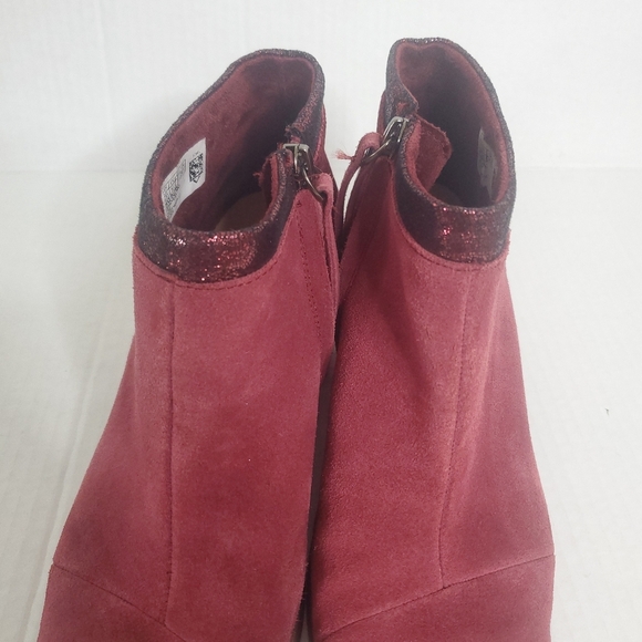 Toms Loren Python Womens Suede Heeled Boots Size 8.5 Ortholite Comfy Dressy Boho - Picture 3 of 12